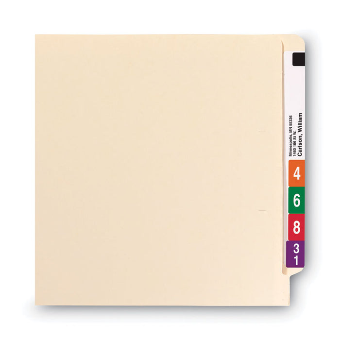 Manila End Tab Fastener Folders, Reinforced Straight Tab, Expands 0.75", 2 Fasteners, Legal Size, 11-pt Manila, 50/Box
