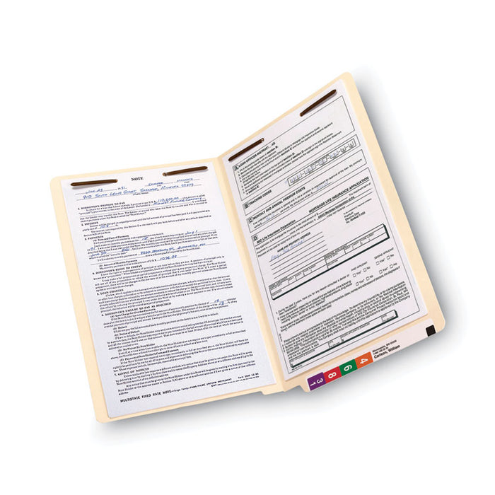 Manila End Tab Fastener Folders, Reinforced Straight Tab, Expands 0.75", 2 Fasteners, Legal Size, 11-pt Manila, 50/Box