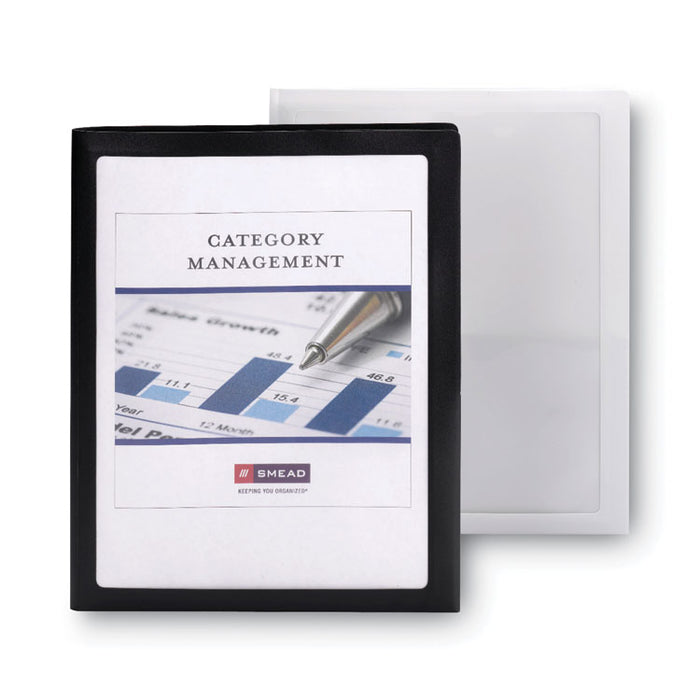 Frame View Poly Two-Pocket Folder, Accommodates (100) 11 x 8.5 Sheets, Clear/Black, 5/Pack