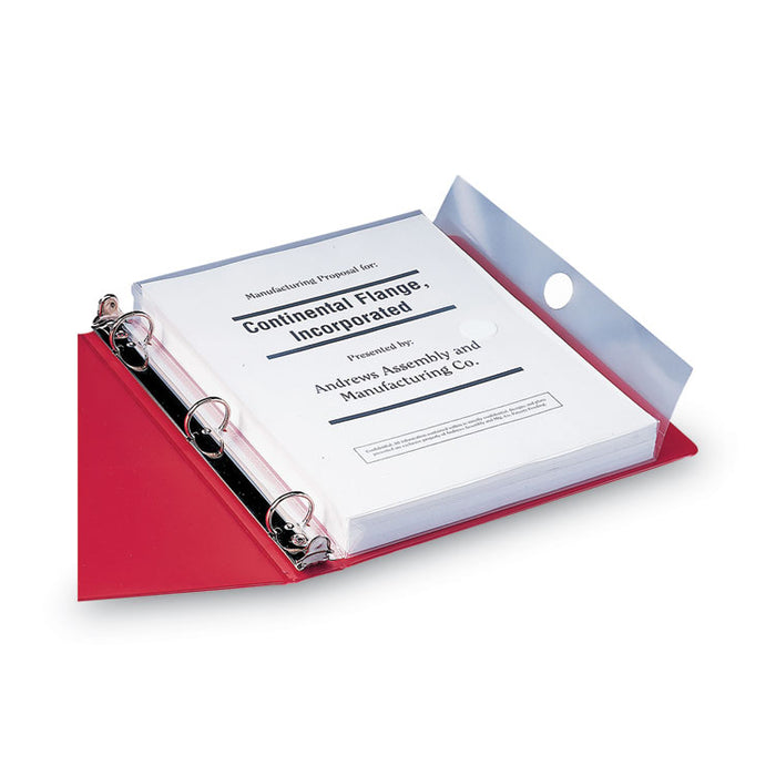 Poly Ring Binder Pockets, 9 x 11.5, Clear, 3/Pack