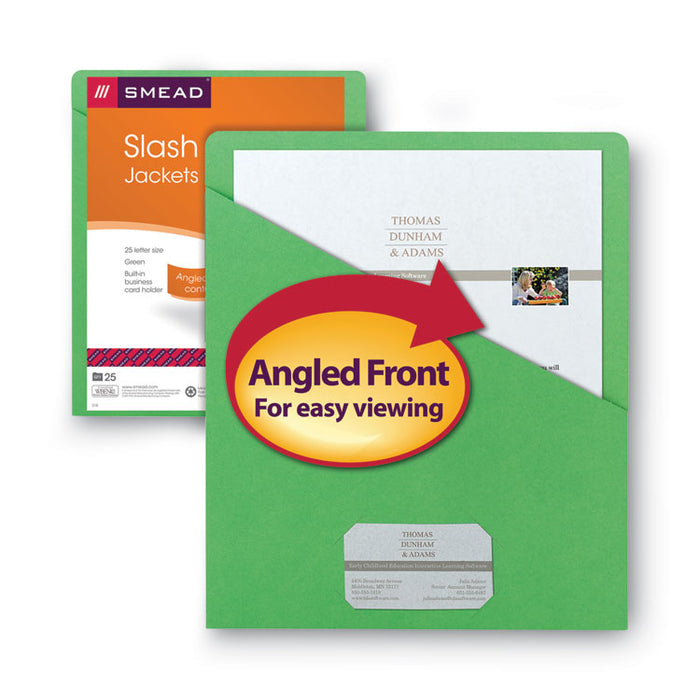 File Jackets, Letter Size, Green, 25/Pack
