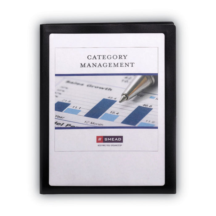 Frame View Poly Two-Pocket Folder, Accommodates (100) 11 x 8.5 Sheets, Clear/Black, 5/Pack