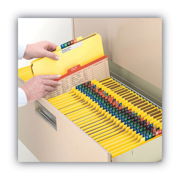 Recycled Pressboard Classification Folders, 2/5-Cut Tab, Expands 2", 2 Dividers, 6 Fasteners, Letter Size, Yellow, 10/BX