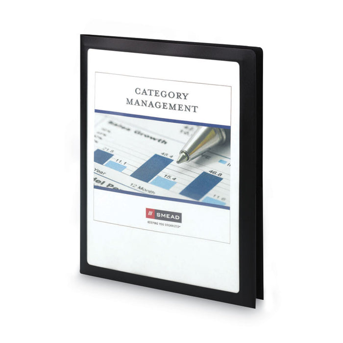 Frame View Poly Two-Pocket Folder, Accommodates (100) 11 x 8.5 Sheets, Clear/Black, 5/Pack