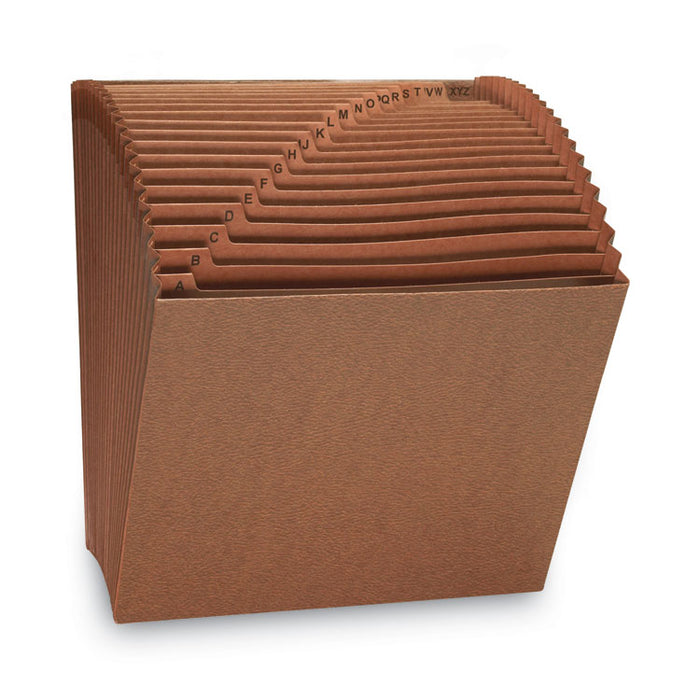 TUFF Expanding Open-Top Stadium File, 21 Sections, 1/21-Cut Tabs, Letter Size, Redrope