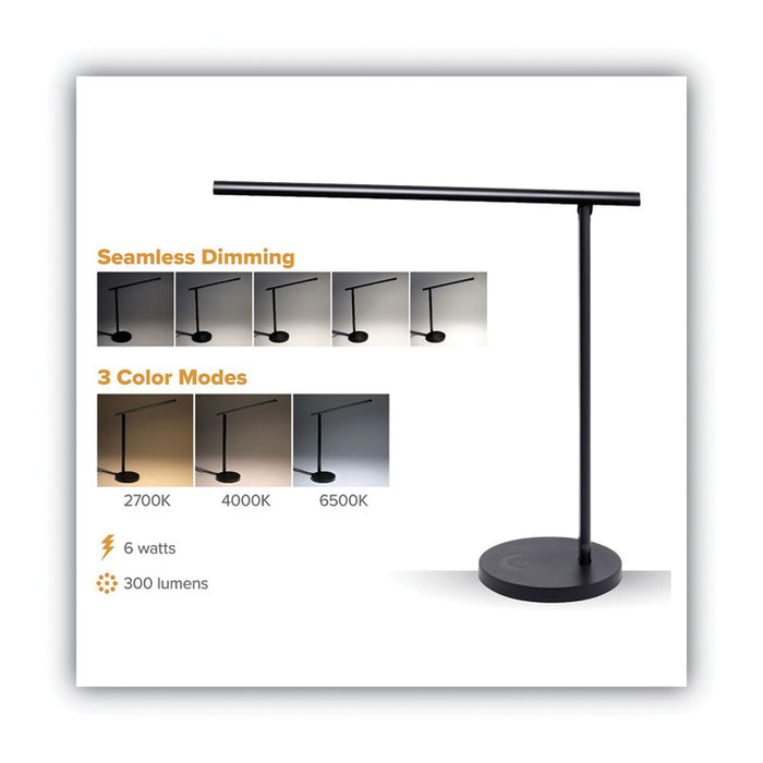 Folding LED Desk and Table Lamp, Black
