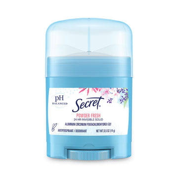 Invisible Solid Anti-Perspirant and Deodorant, Powder Fresh Scent, 0.5 oz Stick, 24/Carton