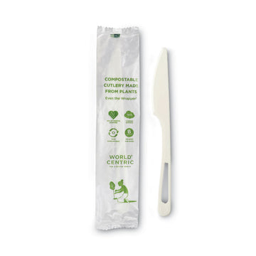TPLA Wrapped Cutlery, Knife, Plastic, Light Beige, 750/Carton