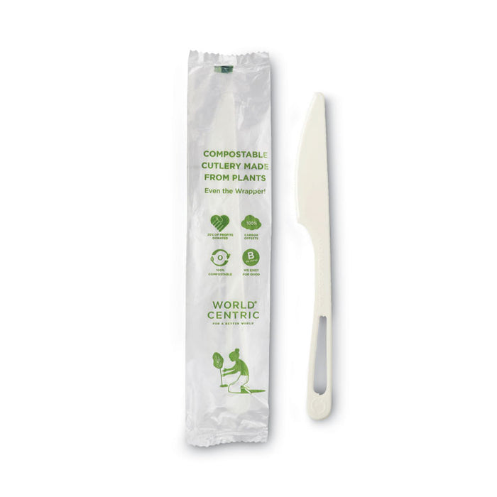 TPLA Wrapped Cutlery, Knife, Plastic, Light Beige, 750/Carton