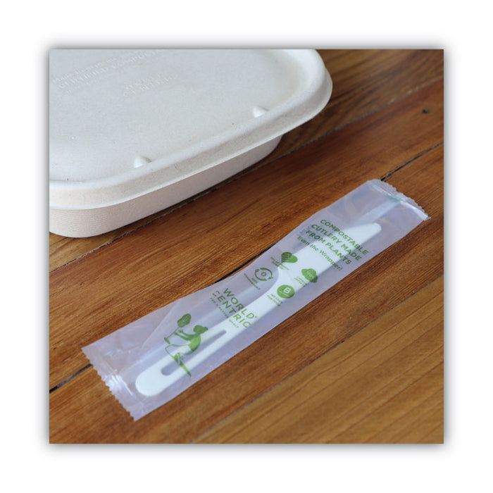 TPLA Wrapped Cutlery, Knife, Plastic, Light Beige, 750/Carton