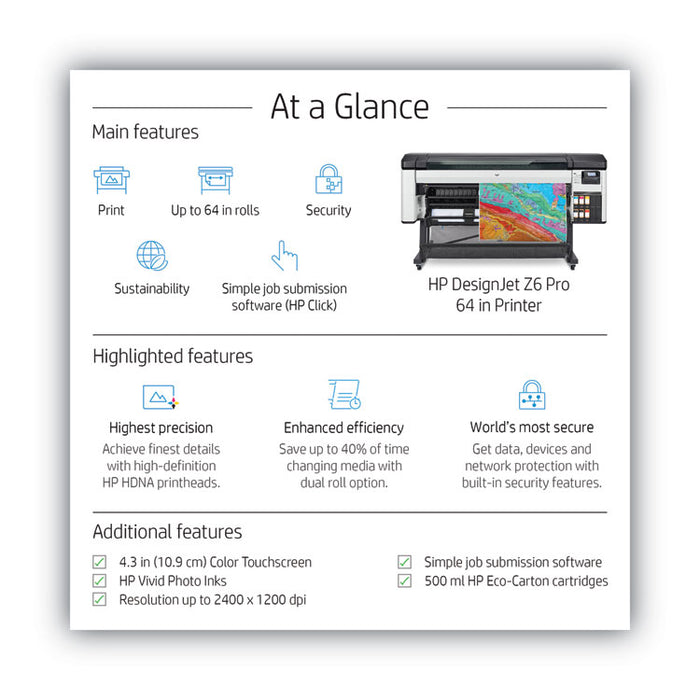 DesignJet Z6 Pro 64" Wireless Wide Format Inkjet Printer