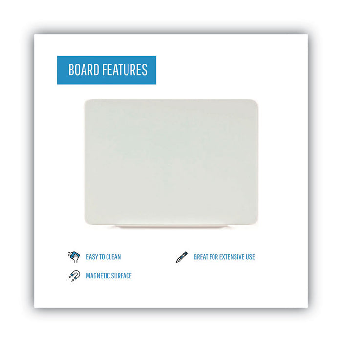 Magnetic Glass Dry Erase Board, 48" x 36", Opaque White Surface