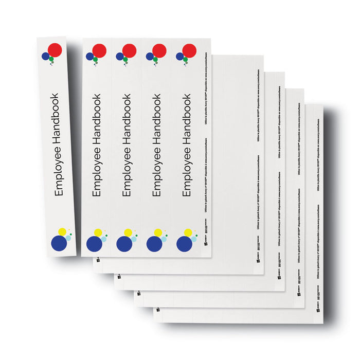 Binder Spine Inserts, 1.5" Spine Width, 5 Inserts/Sheet, 5 Sheets/Pack