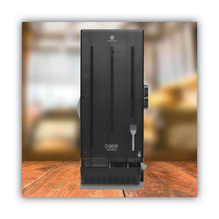 SmartStock Dining Utensil Dispenser, Holds 120 Forks, 10 x 8.78 x 24.75, Translucent Black