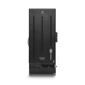SmartStock Dining Utensil Dispenser, Holds 120 Spoons, 10 x 8.78 x 24.75, Translucent Black