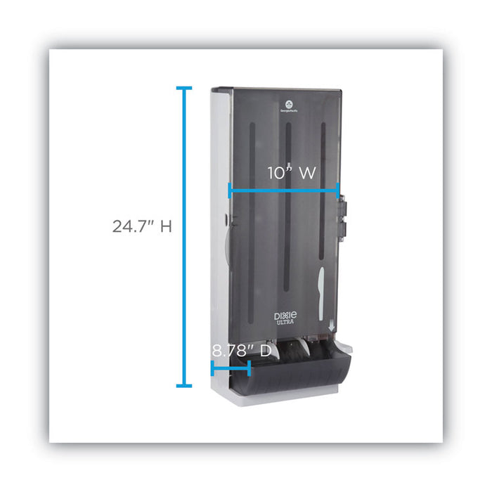 SmartStock Dining Utensil Dispenser, Holds 120 Knives, 10 x 8.78 x 24.75, Translucent Black