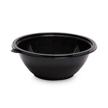 Caterline Pack n' Serve Plastic Bowl, 80 oz, 10" Diameter x 4" h, Black, Plastic, 25/Carton
