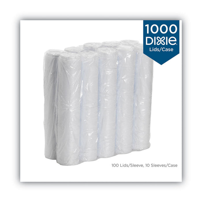 Dome Drink-Thru Lids, Fits 10 oz to 16 oz Hot Cups, Plastic, White, 1,000/Carton