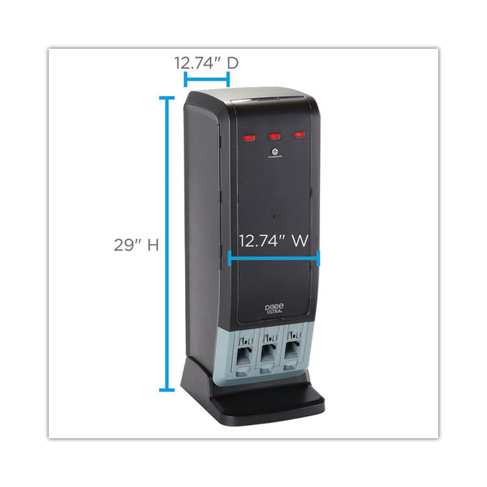 SmartStock Tri-Tower Dispenser, Holds Forks/Knives/Spoons, 13.16 x 16.07 x 31.03, Black/Gray