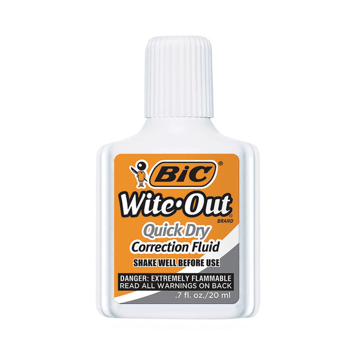 Wite-Out Quick Dry Correction Fluid Value Pack, Foam Brush Tip Applicator, 0.68 oz Bottle, White, Dozen