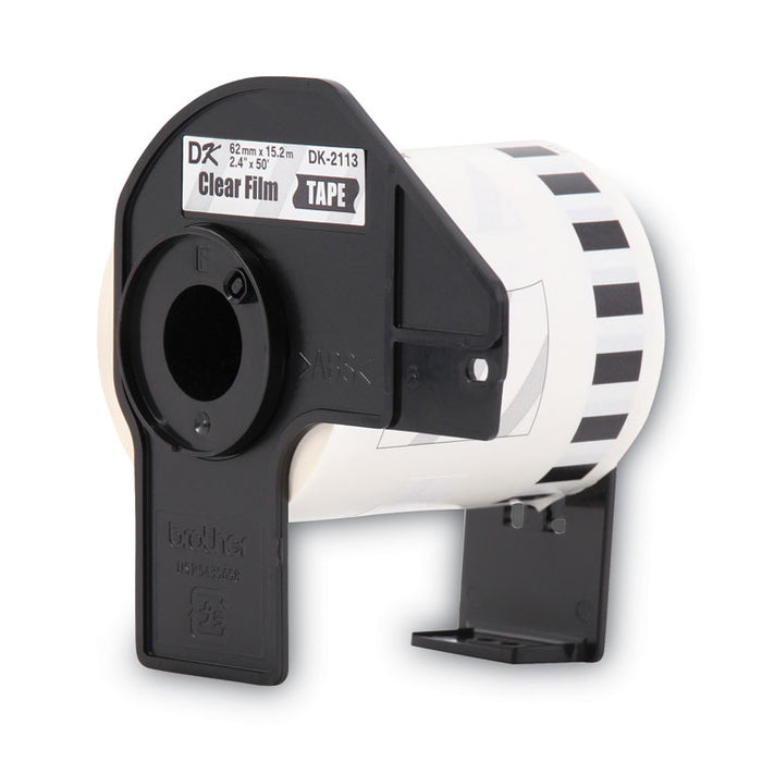 Continuous Film Label Tape, 2.4" x 50 ft Roll, Clear