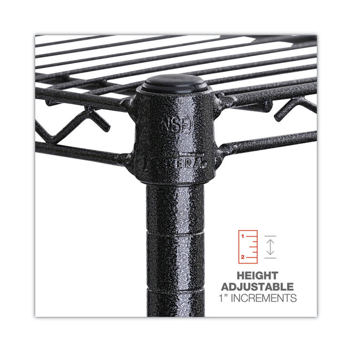 NSF Certified 6-Shelf Wire Shelving Kit, 48w x 18d x 72h, Black Anthracite