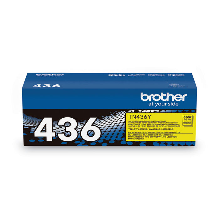 TN436Y Super High-Yield Toner, 6,500 Page-Yield, Yellow