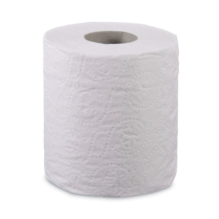 Two-Ply Toilet Tissue, Septic Safe, White, 125 ft Roll Length, 500 Sheets/Roll, 96 Rolls/Carton