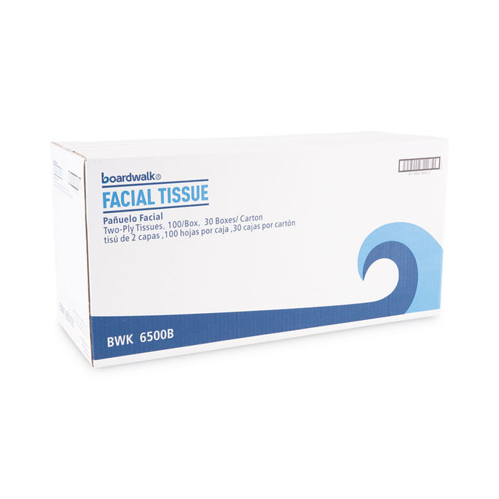 Office Packs Facial Tissue, Flat Box, 2-Ply, White, 100 Sheets/Box, 30 Boxes/Carton