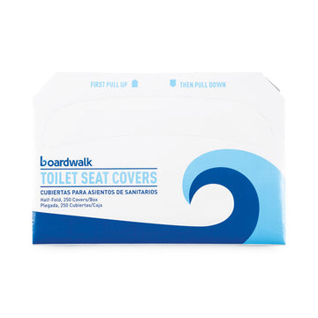 Premium Half-Fold Toilet Seat Covers, 14.17 x 16.73, White, 250/Sleeve, 10 Sleeves/Carton
