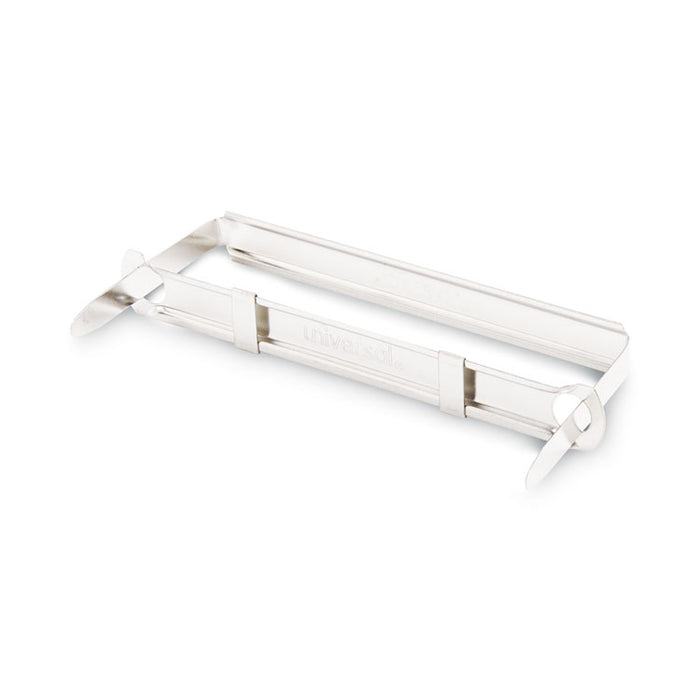 Two-Piece Two-Prong Paper Fastener Base and Compressor Sets, 1" Capacity, 2.75" Center to Center, Silver, 50/Box