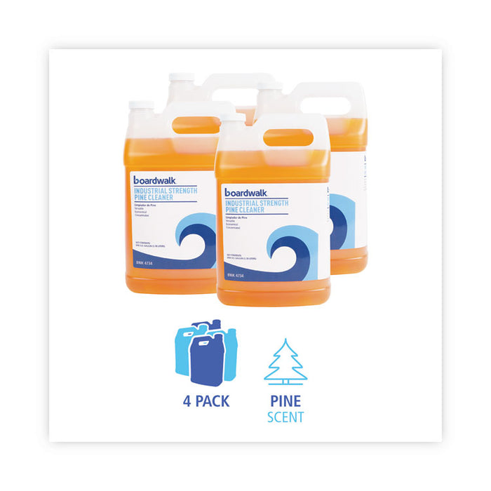 Industrial Strength Cleaner, Pine Scent, 1 gal Bottle, 4/Carton