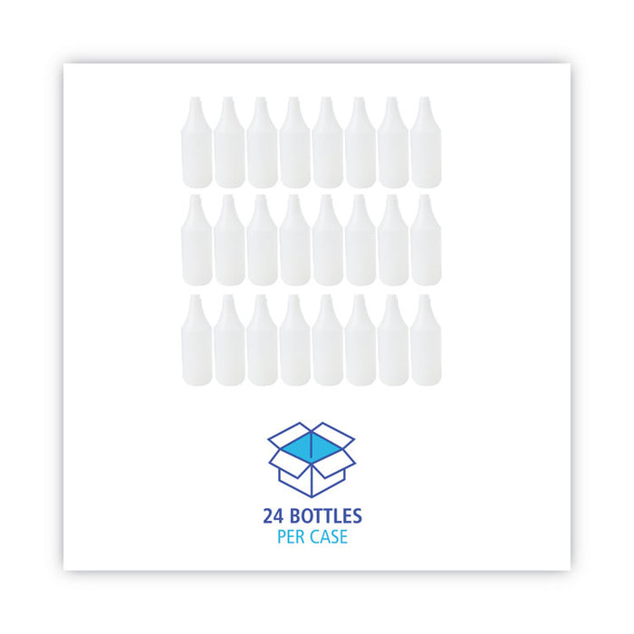 Embossed Plastic Spray Bottle, 32 oz, Clear, 24/Carton