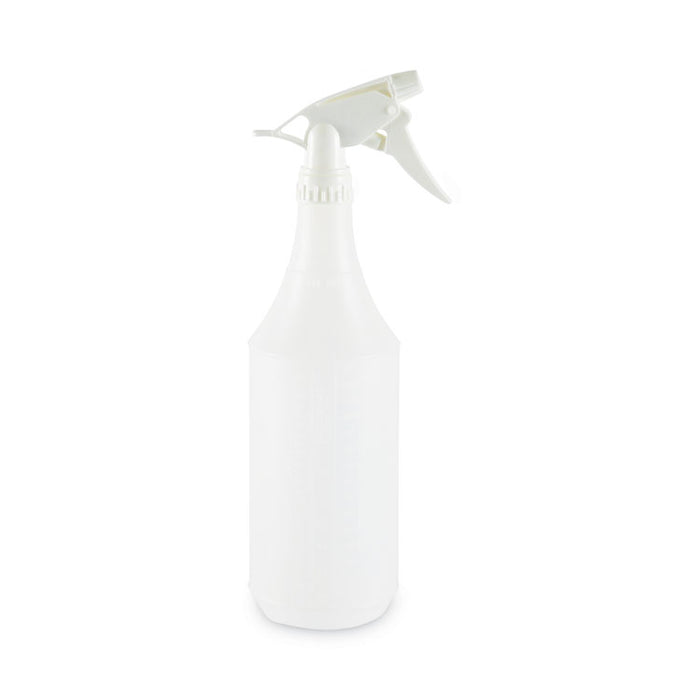 Embossed Plastic Spray Bottle, 32 oz, Clear, 24/Carton