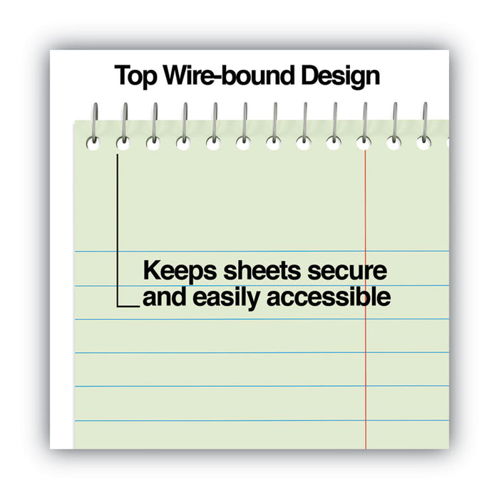 Steno Pads, Red Cover, Gregg Rule, (80) Green-Tint 6 x 9 Sheets