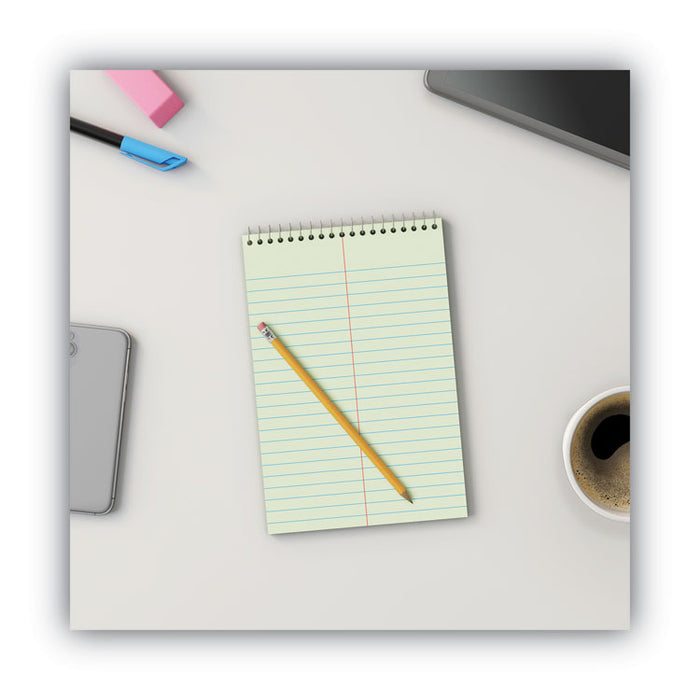 Steno Pads, Red Cover, Gregg Rule, (80) Green-Tint 6 x 9 Sheets