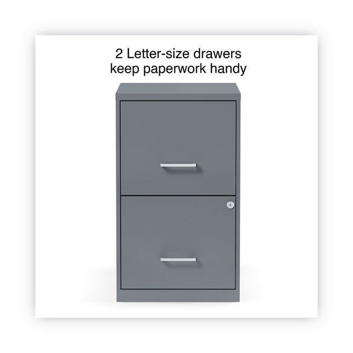 Soho Vertical File Cabinet, 2 Drawers: File/File, Letter, Charcoal, 14" x 18" x 24.1"
