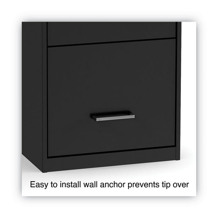 Soho Vertical File Cabinet, 3 Drawers: File/File/File, Letter, Black, 14" x 18" x 34.9"