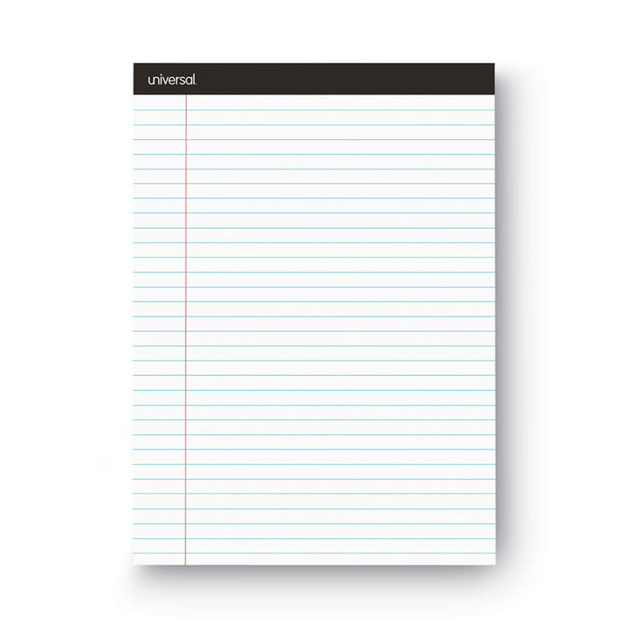 Premium Ruled Writing Pads with Heavy-Duty Back, Black Headband, Wide/Legal Rule, (50) White 8.5 x 11 Sheets, 12/Pack
