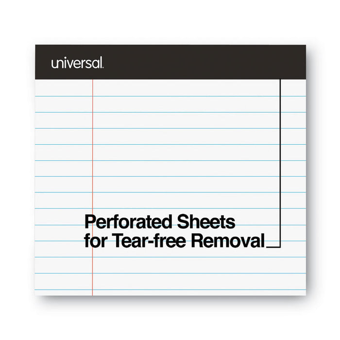 Premium Ruled Writing Pads with Heavy-Duty Back, Black Headband, Wide/Legal Rule, (50) White 8.5 x 11 Sheets, 12/Pack