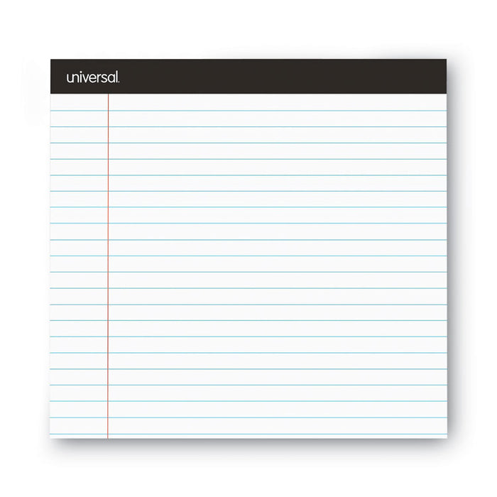 Premium Ruled Writing Pads with Heavy-Duty Back, Black Headband, Wide/Legal Rule, (50) White 8.5 x 11 Sheets, 12/Pack