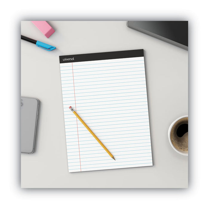 Premium Ruled Writing Pads with Heavy-Duty Back, Black Headband, Wide/Legal Rule, (50) White 8.5 x 11 Sheets, 12/Pack