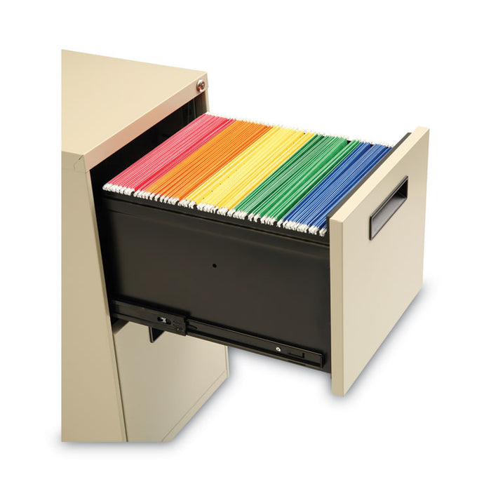 File Pedestal, Left or Right, 2 Legal/Letter-Size File Drawers, Putty, 14.96" x 19.29" x 27.75"