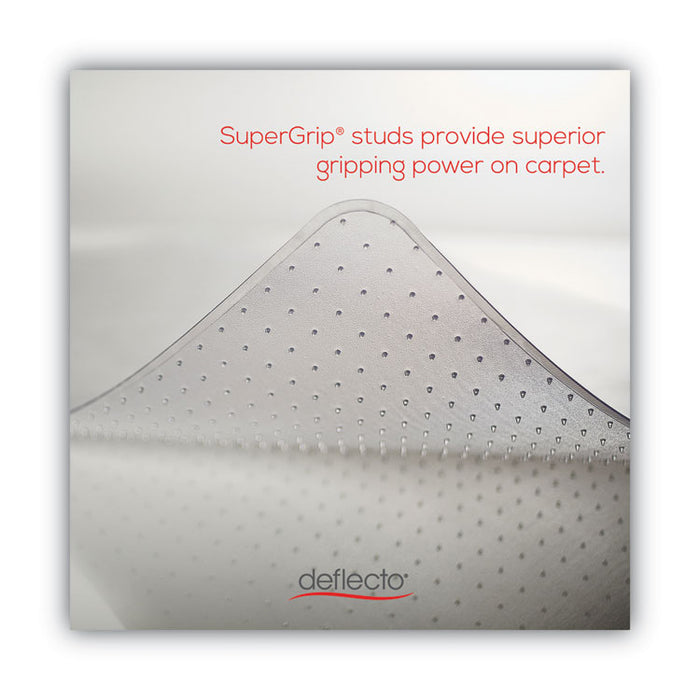 SuperMat Frequent Use Chair Mat for Medium Pile Carpeted Floors, Rectangular with Lip, 36" x 48", Clear, Ships Rolled