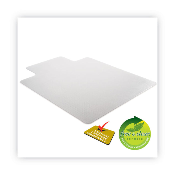 SuperMat Frequent Use Chair Mat for Medium Pile Carpeted Floors, Rectangular with Lip, 36" x 48", Clear, Ships Rolled