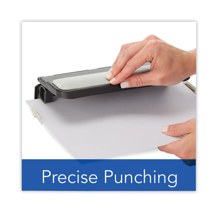 32-Sheet Lever Handle Heavy-Duty Two- to Seven-Hole Punch, 9/32" Holes, Black