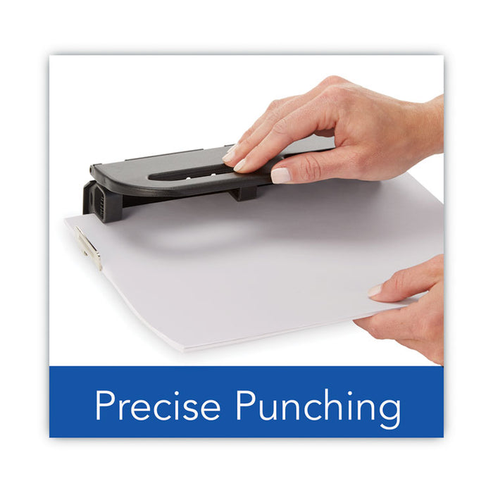 24-Sheet Easy Touch Two- to Seven-Hole Precision-Pin Punch, 9/32" Holes, Black