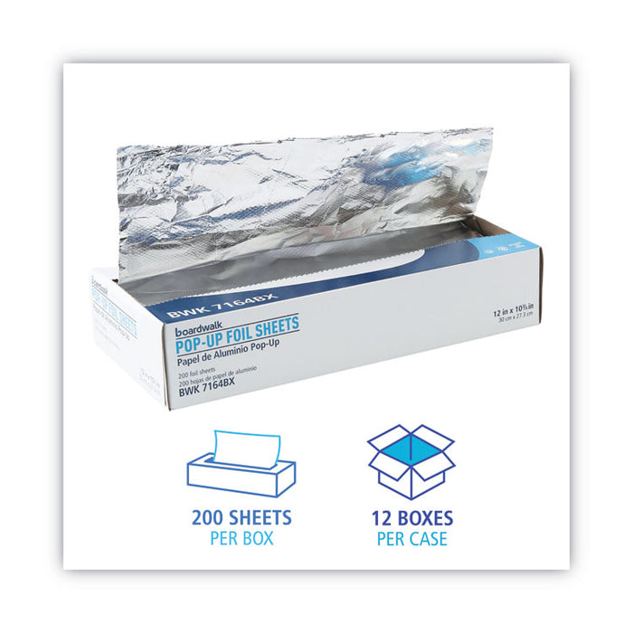Standard Aluminum Foil Pop-Up Sheets, 63 Gauge, 12 x 10.75, 200/Box, 12 Boxes/Carton