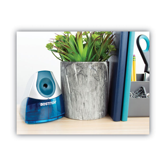 Personal Electric Pencil Sharpener, AC-Powered, 4.25 x 8.4 x 4.25, Blue
