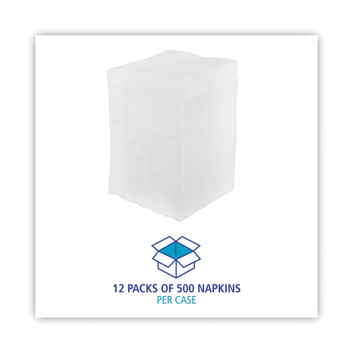 1/4-Fold Lunch Napkins, 1-Ply, 11.8 x 11.2, White, 6,000/Carton
